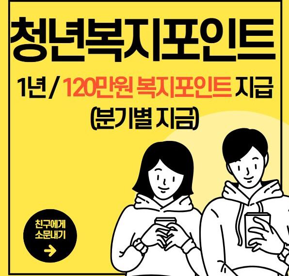 경기도 청년복지포인트 1년간 최대 120만원 복지포인트 지급!